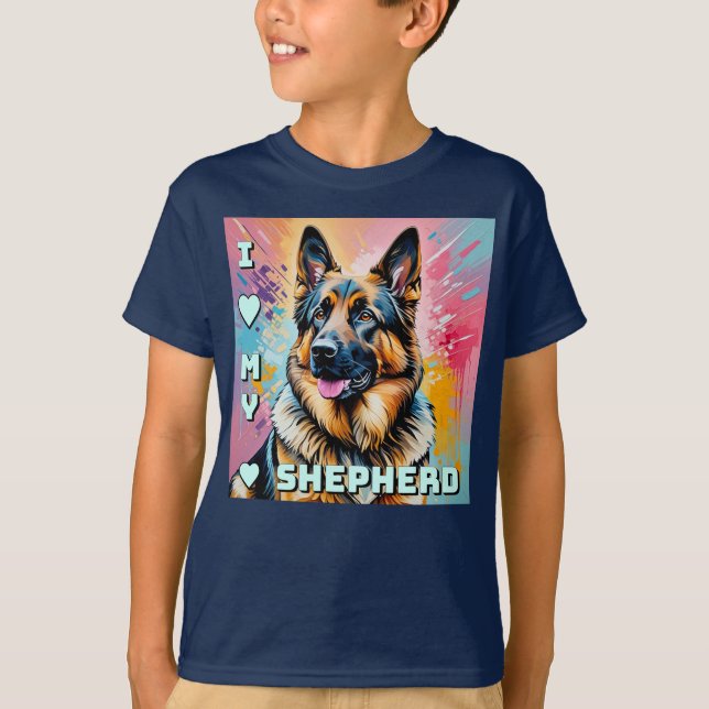Jag älskar min tyska herde t shirt (Framsida)
