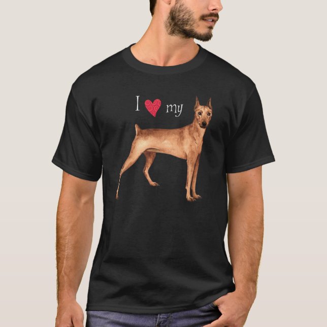Jag älskar min tyska Pinscher T Shirt (Framsida)