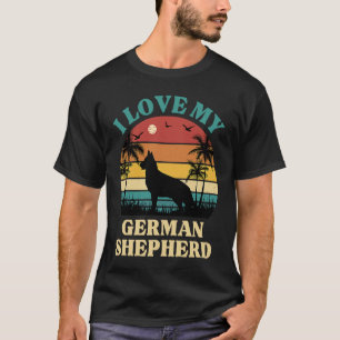 Jag älskar min tyska schäferhund Hund Söt tysk T Shirt
