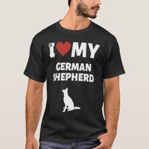 Jag älskar min tyska schäferhund söta hund Grafik T Shirt