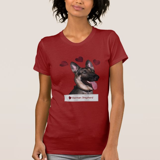 Jag älskar min tyska schäferhund t shirt (Framsida)