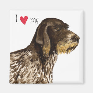 Jag älskar min tyska Wirehaired pekare Magnet