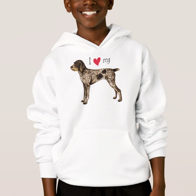 Jag älskar min tyska Wirehaired pekare Tee Shirt (Framsida)