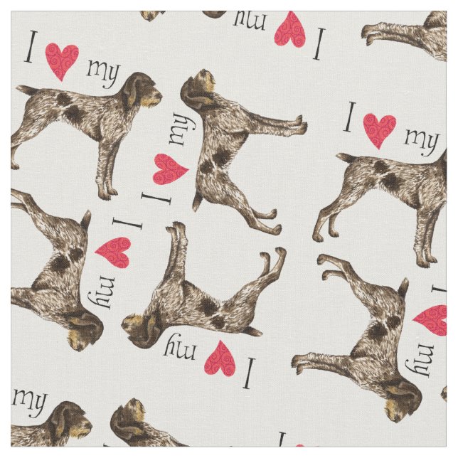 Jag älskar min tyska Wirethaired pekare Tyg (Närbild)