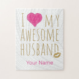 Jag älskar min underbara man Bröllopsdag Pussel