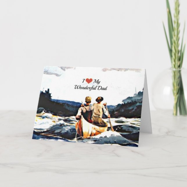 Jag älskar min underbara pappa, kanot i forsarna kort (Framsida)