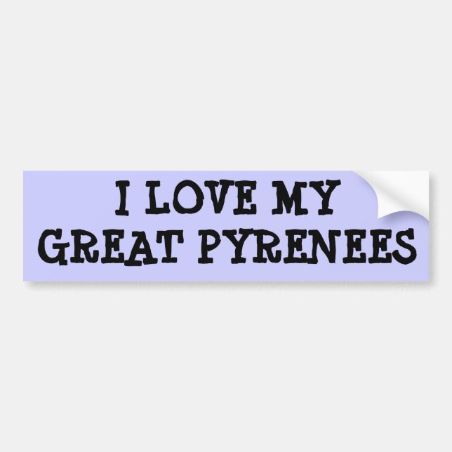 JAG ÄLSKAR MIN UNDERBARA PYRENEES BILDEKAL (Framsidan)