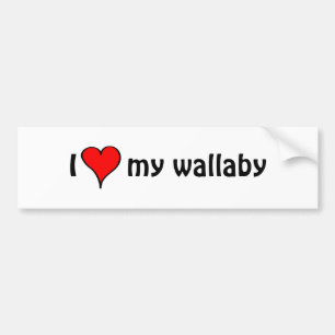Jag älskar min vallaby bildekal