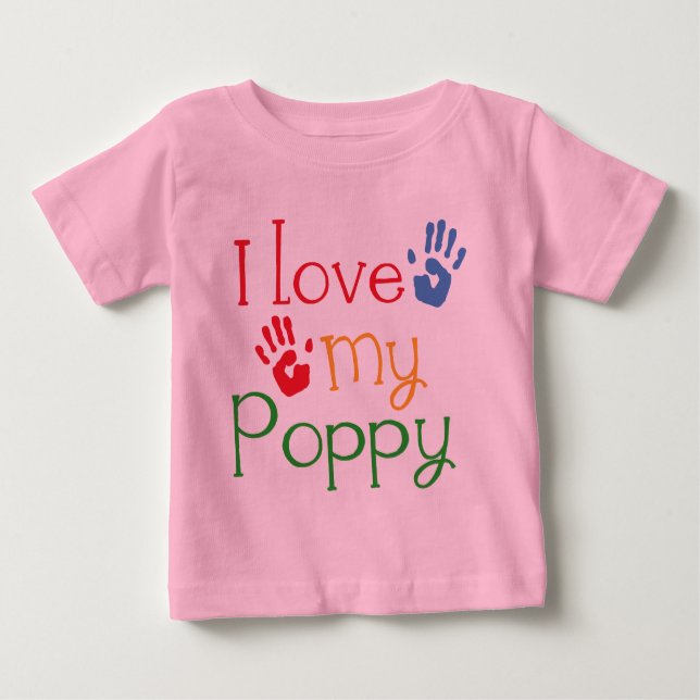 Jag älskar min vallmo (Handprints) T Shirt (Framsida)