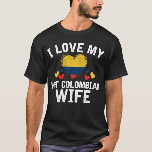 Jag älskar min varma colombianska idé för t shirt (Framsida)