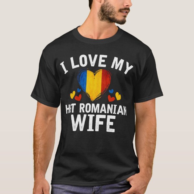 Jag älskar min varma rumänska idé för t shirt (Framsida)