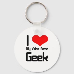 Jag älskar min videospelgeek nyckelring