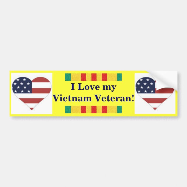 Jag älskar min Vietnam-veteran Bumperdekal Bildekal (Framsidan)