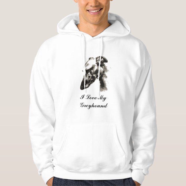 Jag älskar min vinthundhund hoodie (Framsida)