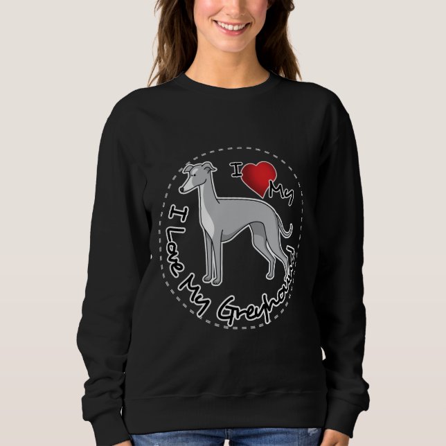 Jag älskar min vinthundhund tee shirt (Framsida)