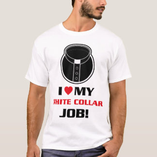 Jag älskar min vit förser med krage jobb t-shirt