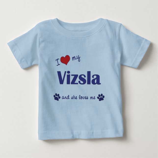 Jag älskar min Vizsla (den kvinnliga hunden) T-shirt (Framsida)