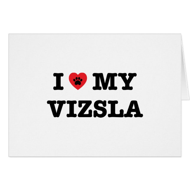 Jag älskar min Vizsla OBS Kort (Framsidan Horizontal)