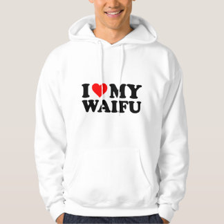 Jag älskar min Waifu Roligt Rött Hjärta Waifu Jag Hoodie