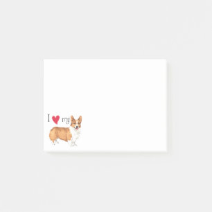 Jag älskar min walesiska Corgi för pembroken Post-it Block