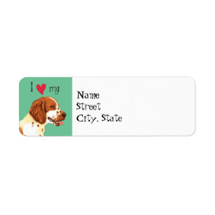 Jag älskar min walesiska SpringerSpaniel Returadress Etikett
