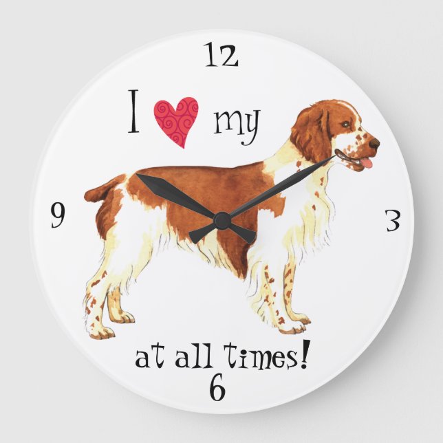 Jag älskar min walesiska SpringerSpaniel Stor Klocka (Framsida)