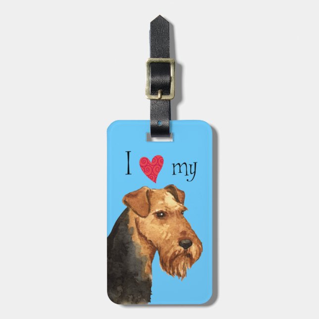 Jag älskar min walesiska Terrier Bagagebricka (Vertikal Framsida)