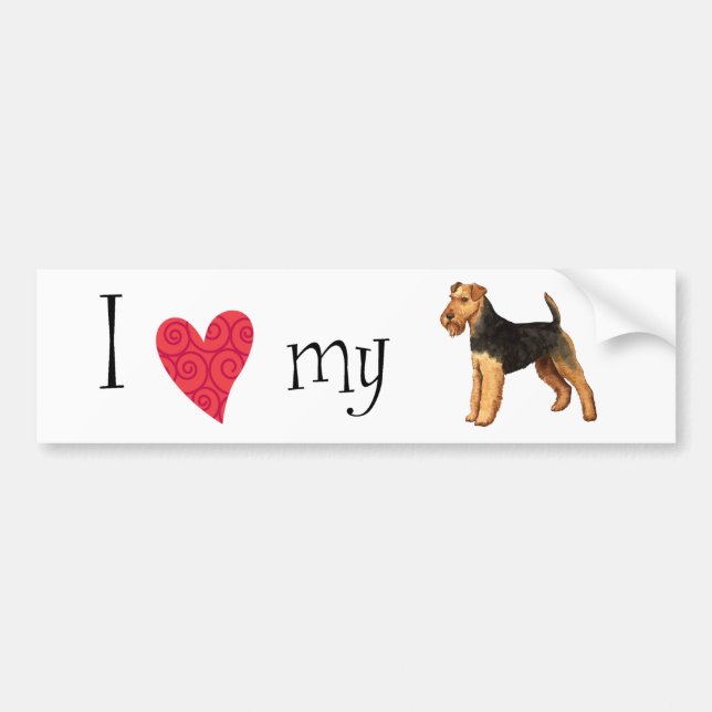 Jag älskar min walesiska Terrier Bildekal (Framsidan)