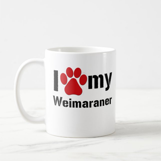 Jag älskar min Weimaraner Kaffemugg (Vänster)