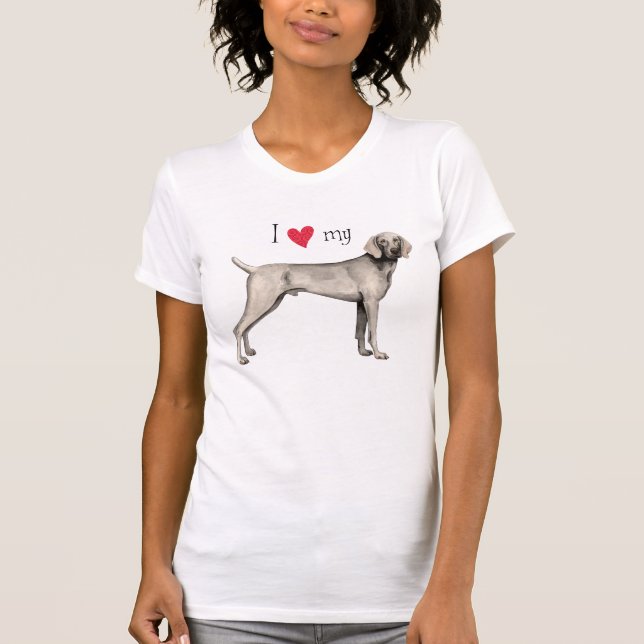 Jag älskar min Weimaraner Tee (Framsida)