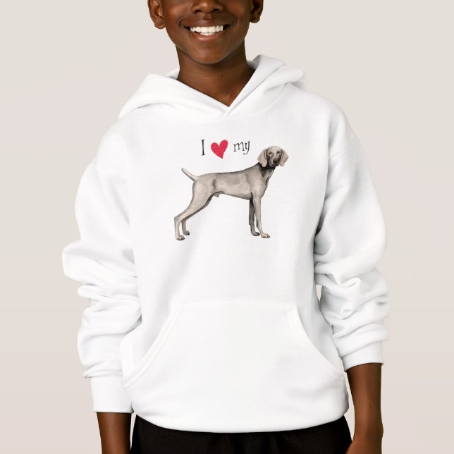 Jag älskar min Weimaraner Tee (Framsida)