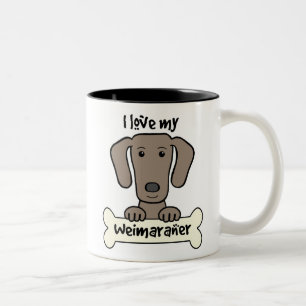Jag älskar min Weimaraner Två-Tonad Mugg
