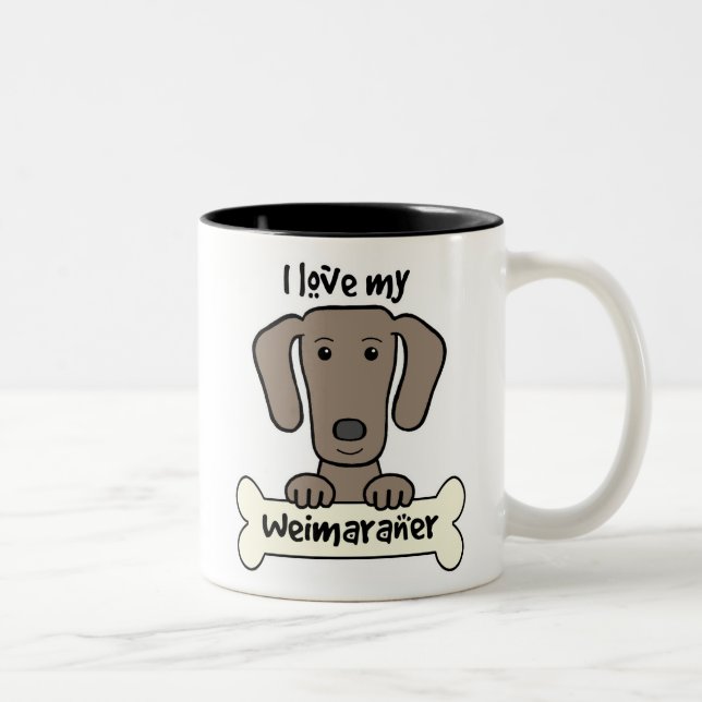 Jag älskar min Weimaraner Två-Tonad Mugg (Höger)