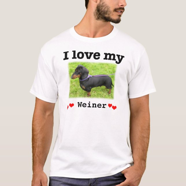 Jag älskar min Weiner mall T-shirt (Framsida)