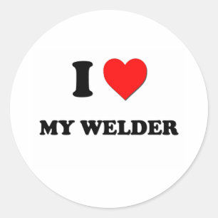 Jag älskar min Welder Runt Klistermärke