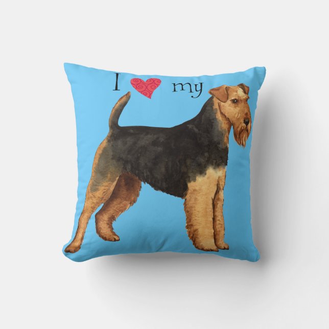 Jag älskar min Welsh Terrier Kudde (Framsida)