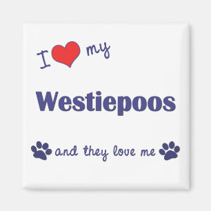 Jag älskar min Westiepoos (åtskilliga hundar) Magnet