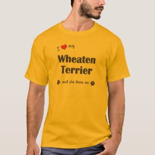 Jag älskar min Wheaten Terrier (den kvinnliga Tee