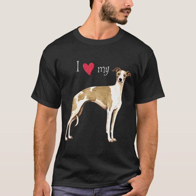 Jag älskar min Whippet T-shirt (Framsida)