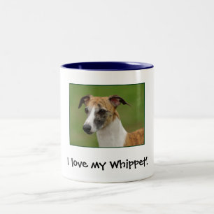 Jag älskar min Whippet! Två-Tonad Mugg
