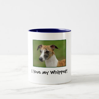 Jag älskar min Whippet! Två-Tonad Mugg