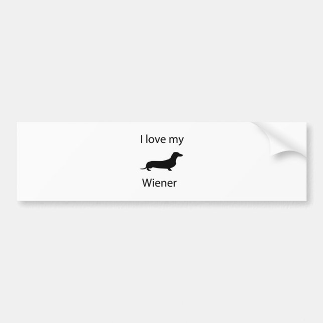 Jag älskar min wiener bildekal (Framsidan)