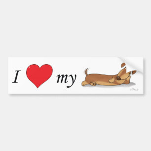 Jag älskar min Wienerhund Bildekal