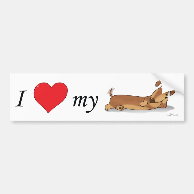 Jag älskar min Wienerhund Bildekal (Framsidan)