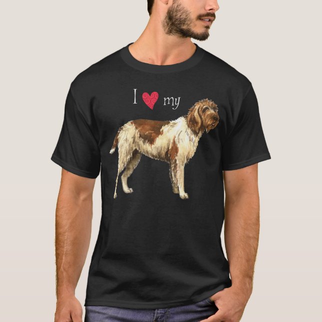 Jag älskar min Wirehaired peka Griffon Tee (Framsida)