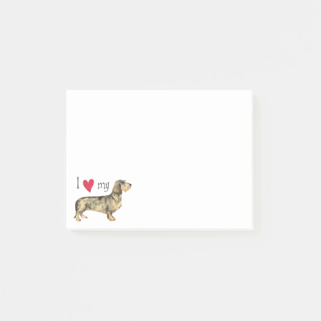 Jag älskar min Wirehaired tax Post-it Block (Framsida)