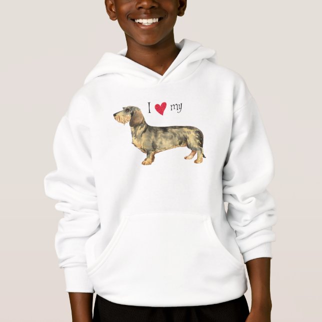 Jag älskar min Wirehaired tax Tee Shirt (Framsida)