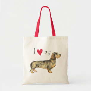 Jag älskar min Wirehaired tax Tygkasse