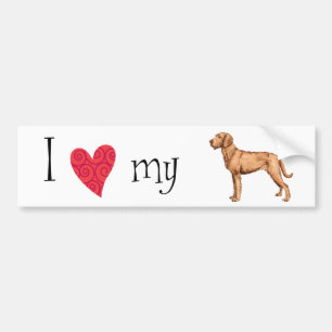 Jag älskar min Wirehaired Vizsla Bildekal