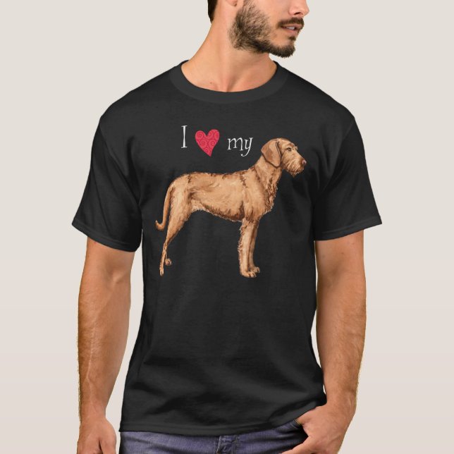 Jag älskar min Wirehaired Vizsla T-shirt (Framsida)